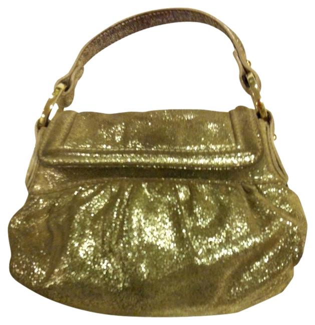 Fendi Clutch Gold Leather Baguette 