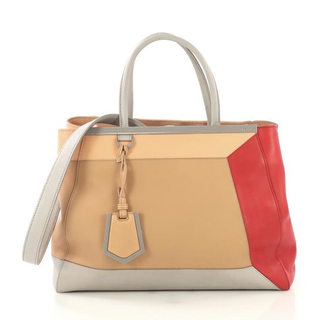 Fendi Color Block 2jours Leather Medium Tote 