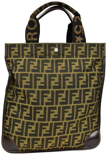Fendi Compactable Tobacco Zucca Canvas Tote 