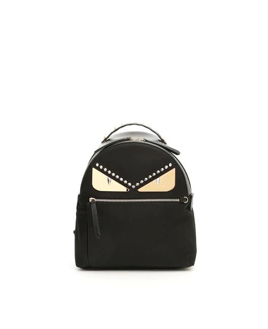 Fendi Cr Ff Mini Black Nylon Backpack 
