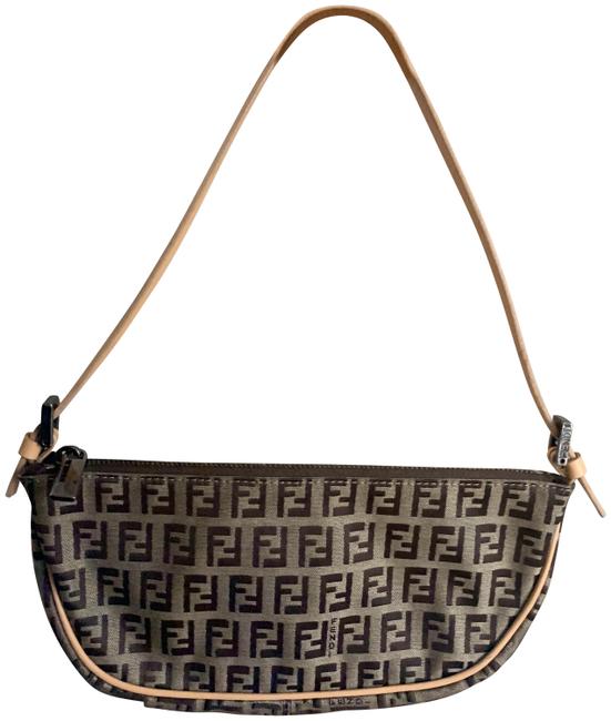 Fendi Crimson Zucca Canvas Brown Shoulder Bag 