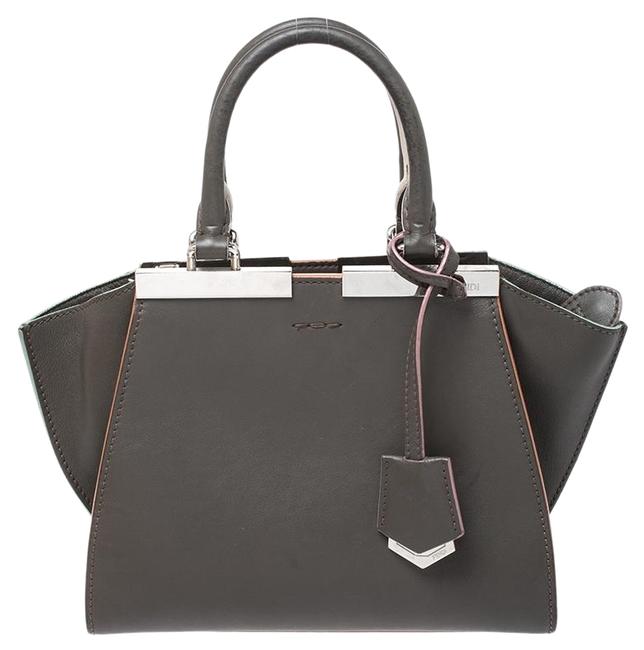 Fendi Dark Mini 3jours Grey Leather Tote 