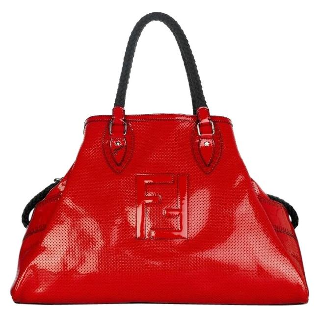 Fendi De Jour Red Patent Leather Tote 