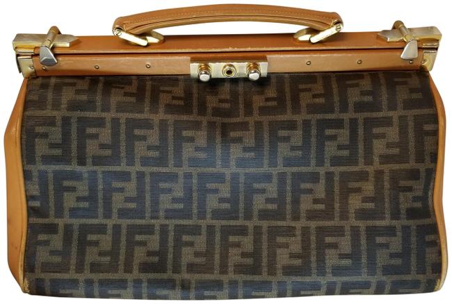 Fendi Doctor's BlackCaramel Leather Tote 