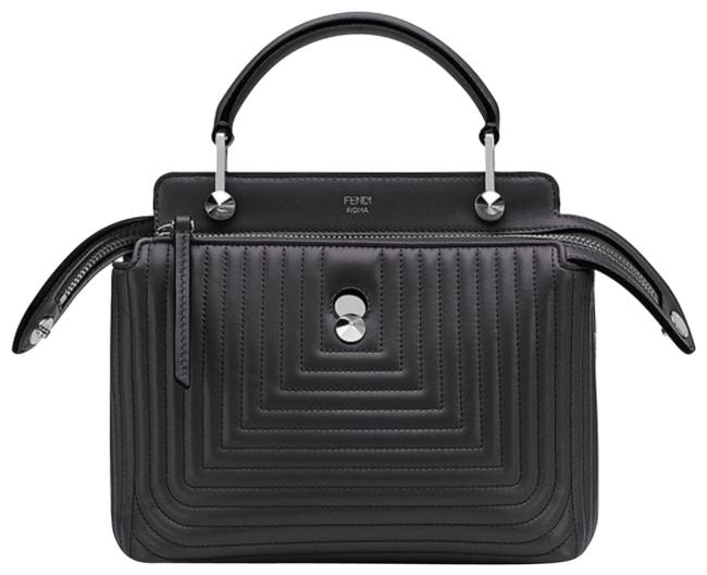 Fendi Dotcom Quilted Lambskin Black Leather Shoulder Bag 