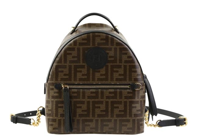 Fendi Double F Zucca Coated Canvas Mini Backpack 