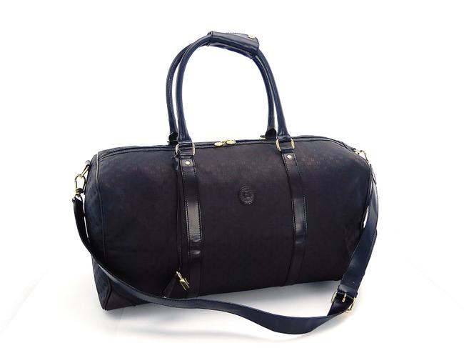 Fendi Duffel Overnight Black Canvas and Leather WeekendTravel Bag 