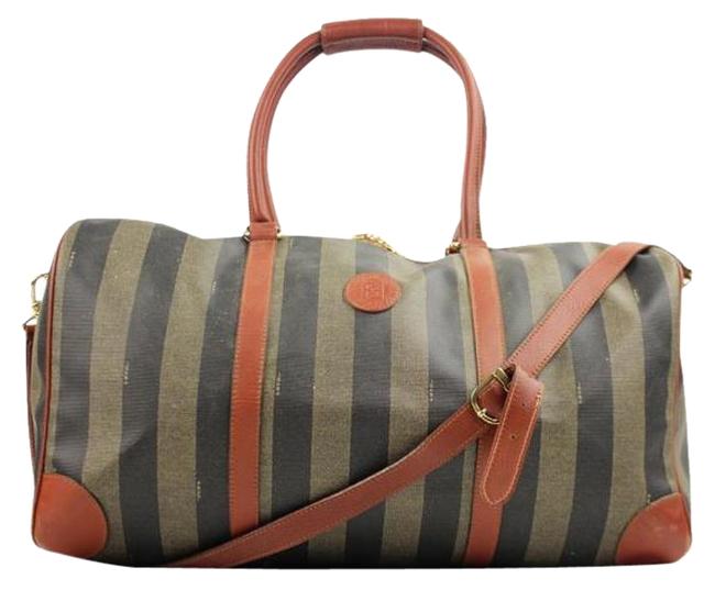 Fendi Duffle Ffjy11 Olive Black Brown WeekendTravel Bag 