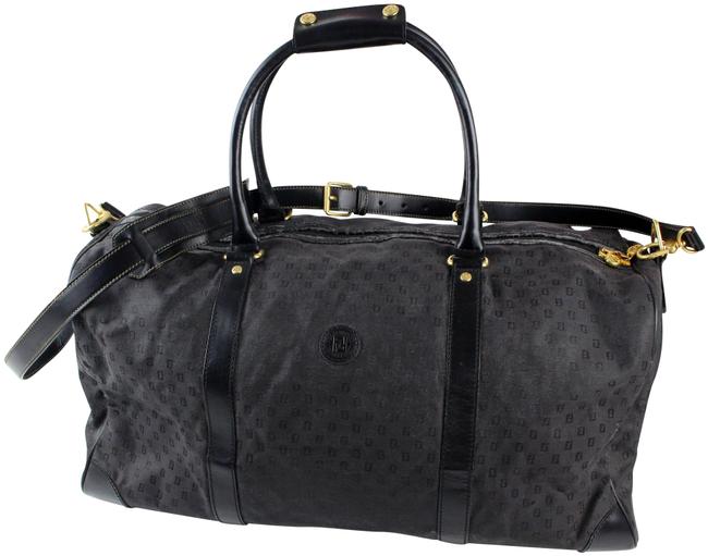 Fendi Duffle Rare Black Canvas WeekendTravel Bag 
