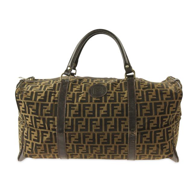 Fendi Duffle Tobacco Zucca Brown Canvas WeekendTravel Bag 