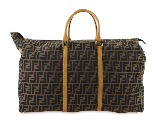 Fendi Duffle Zucca Brown Canvas WeekendTravel Bag 