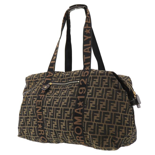 Fendi Duffle Zucca Brown Nylon WeekendTravel Bag 
