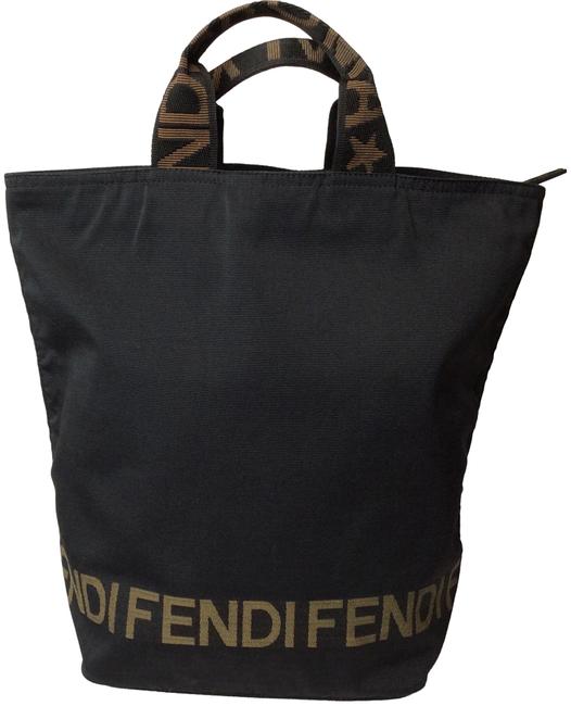 Fendi Elegant Black Canvas Tote 