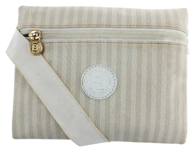 Fendi Fanny Pack 30286 White Canvas Wristlet 