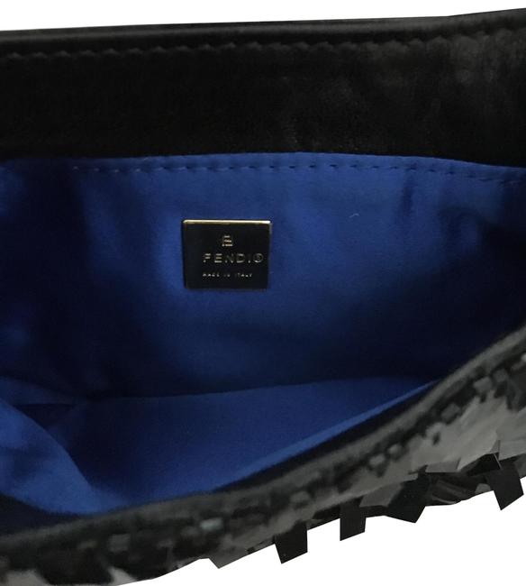 Fendi Fb Black Satin Baguette 