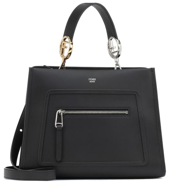 Fendi Bag Ff Runaway Small Black Calfskin Leather Tote 