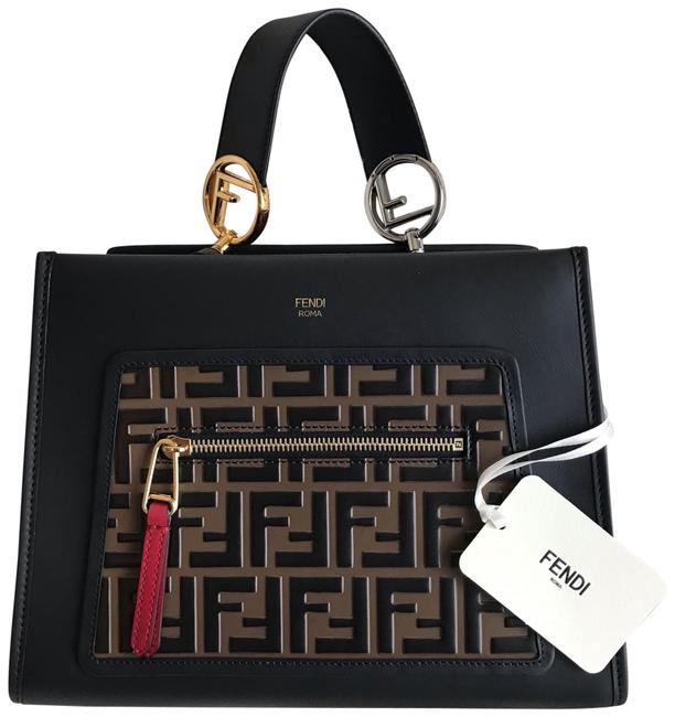 Fendi Crossbody Ff Runaway Small Multi color Calfskin Leather Tote 