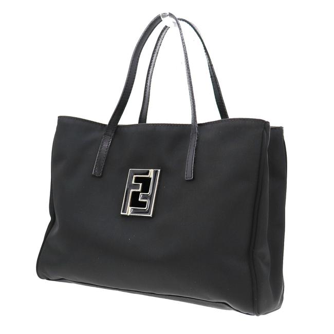 Fendi Ff Small Hand Black Nylon Tote 