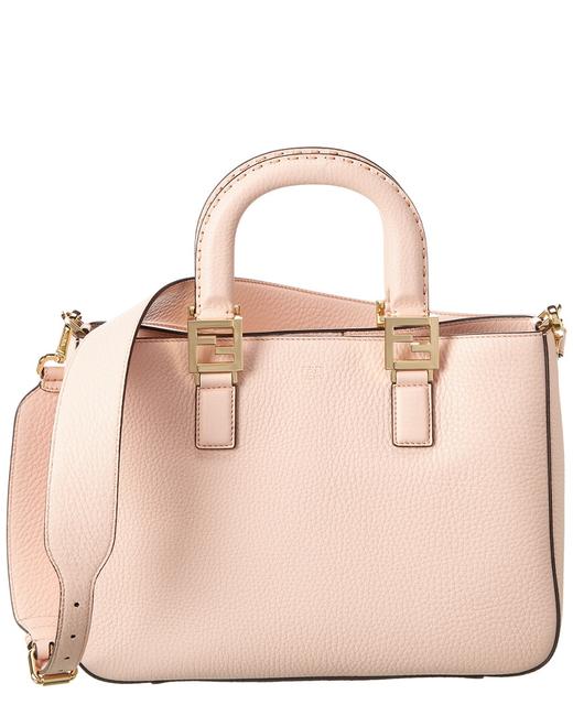 Fendi Ff Small Leather Pink Tote 