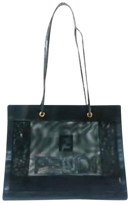 Fendi Ff Tote 228058 Black Mesh Shoulder Bag 