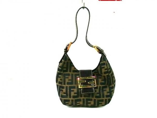 Fendi Hobo Ff Zucca 228073 Brown Monogram Canvas Shoulder Bag 