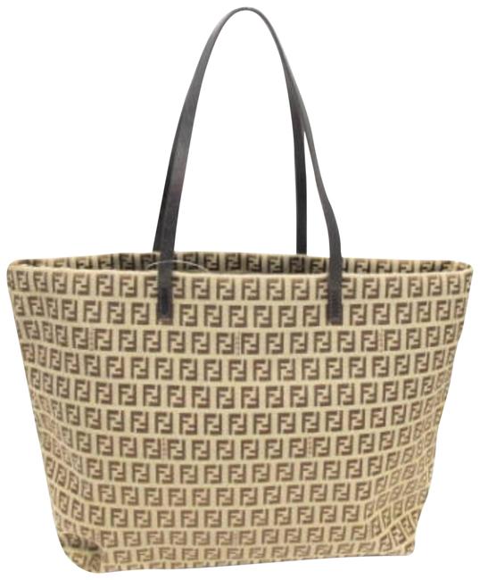 Fendi Ff Zucca Monogram 228029 Brown Canvas Tote 