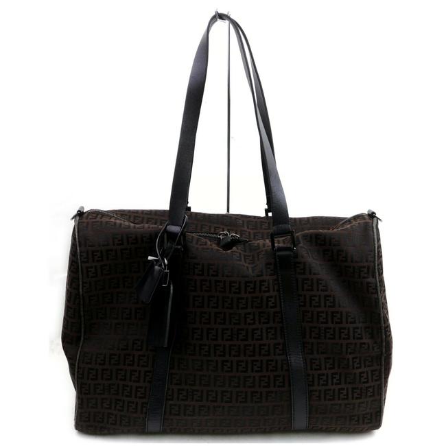 Fendi Ff Zucca Monogram 872599 Brown Canvas Tote 