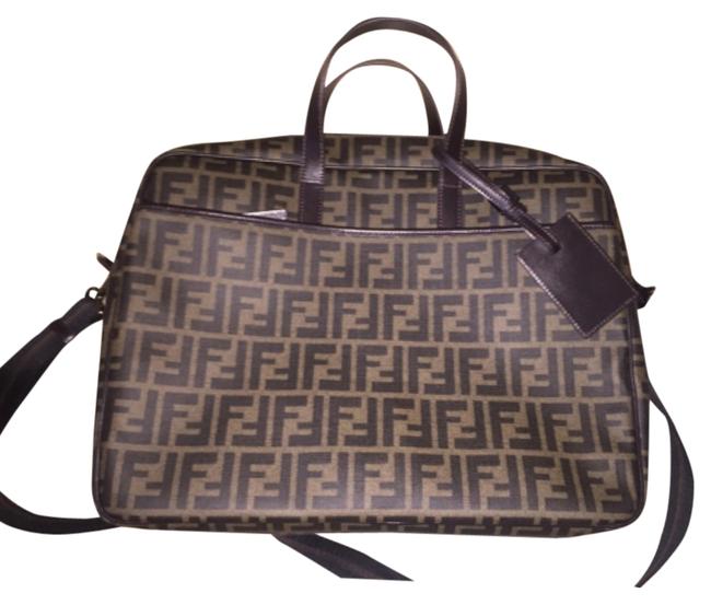 Fendi FiC223042 Brown Coated Canvas Laptop Bag 