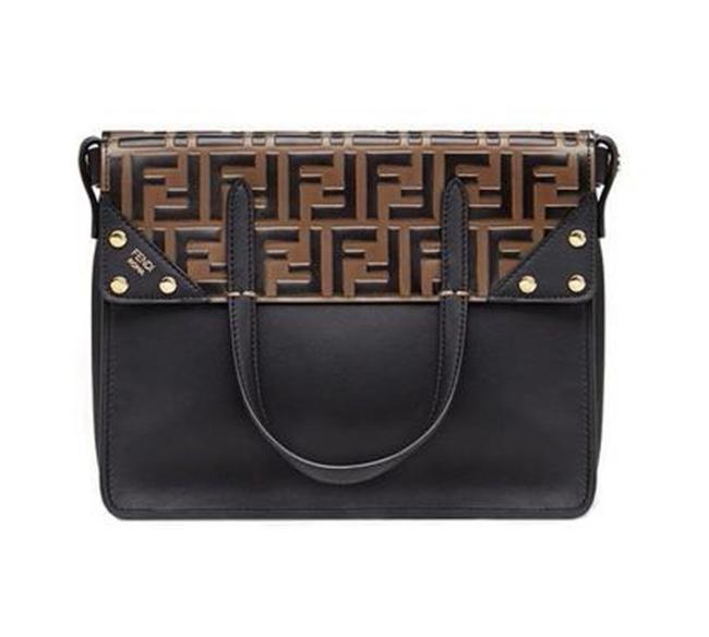 Fendi Flip Small Black Leather Shoulder Bag 