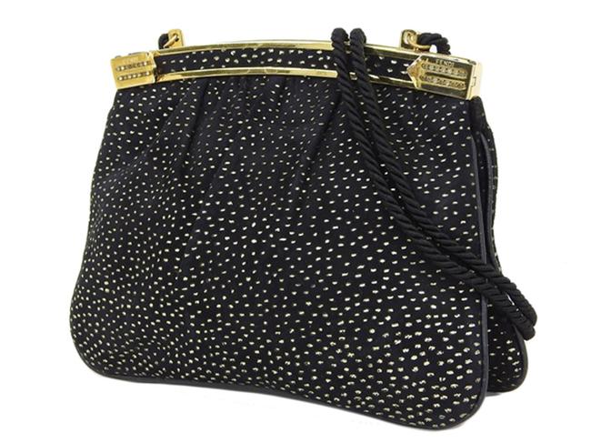 Fendi Foil Stamped 2way Vintage Gold 20190131 Black Suede Shoulder Bag 