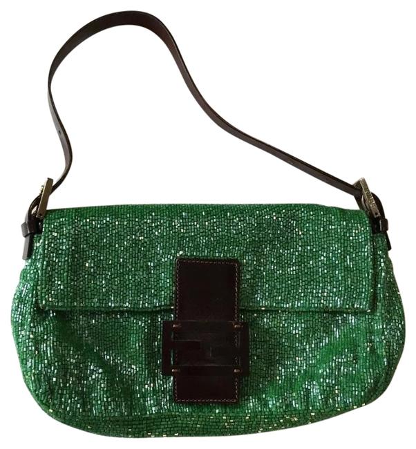 Fendi Green Leather Baguette 