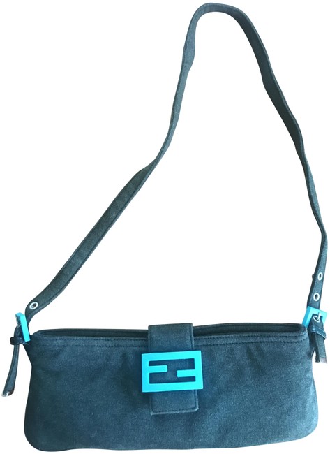 Fendi Green Turquoise Wool Baguette 