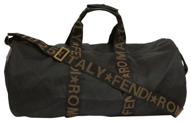 Fendi Gym Black Nylon WeekendTravel Bag 