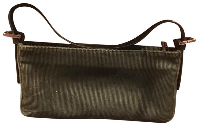 Fendi Handbag Green Corduroy Baguette 