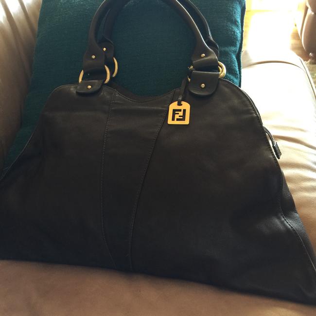 Fendi Hobo Tote Brown Leather Shoulder Bag 