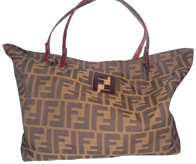 Fendi Hold For Cg Leather &amp; Canvas Tote 