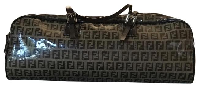 Fendi Horizontal Zucchino Brown Vinyl Baguette 