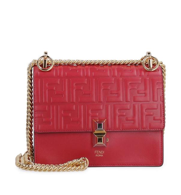 Fendi I Red Leather Shoulder Bag 