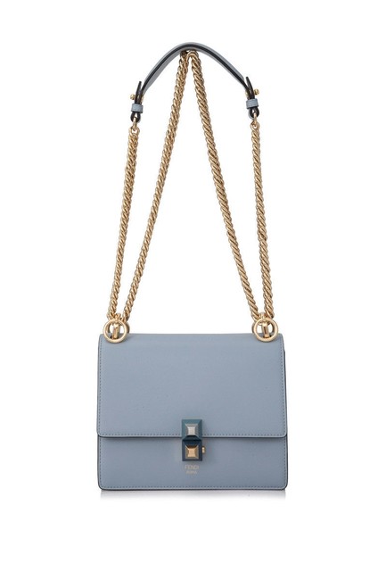 Fendi I Small Blue Calfskin Leather Tote 