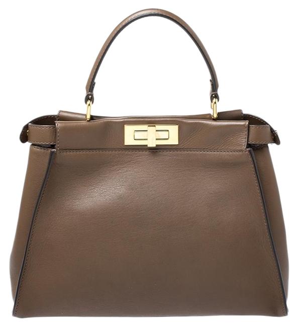 Fendi Italy Brown Leather Tote 