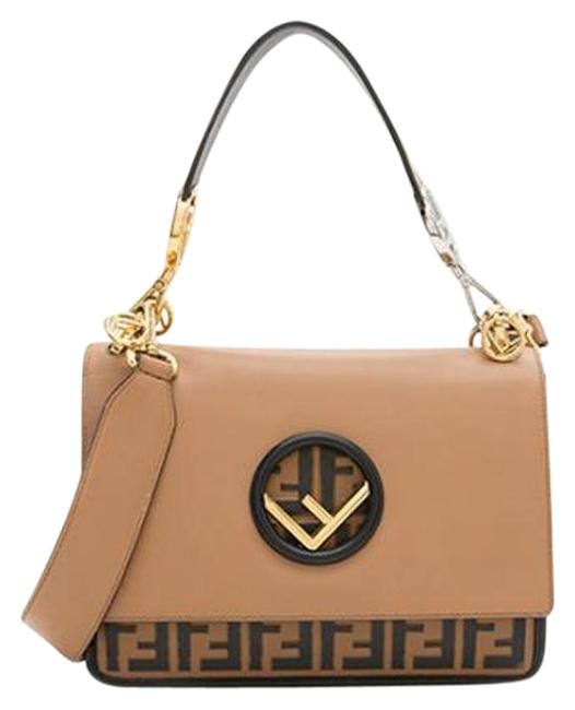 Fendi Kan I Medium Brown &amp; Black Leather Shoulder Bag 
