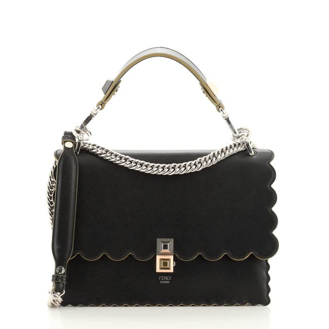 Fendi Kan Medium Black Leather Tote 
