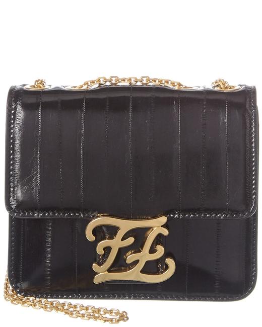 Fendi Karligraphy Leather Black Shoulder Bag 