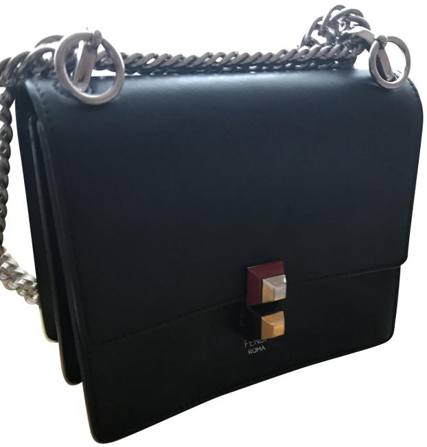 Fendi L Kan Black Leather Shoulder Bag 
