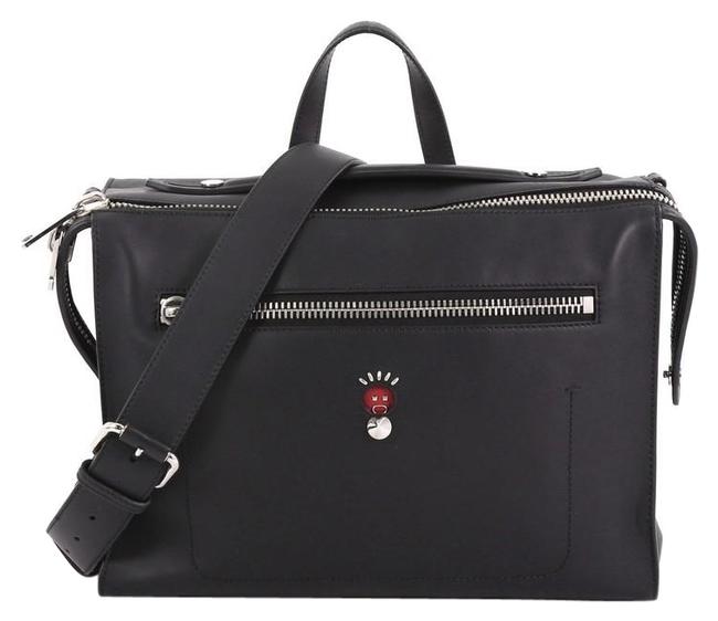 Fendi Black Leather Messenger Bag 