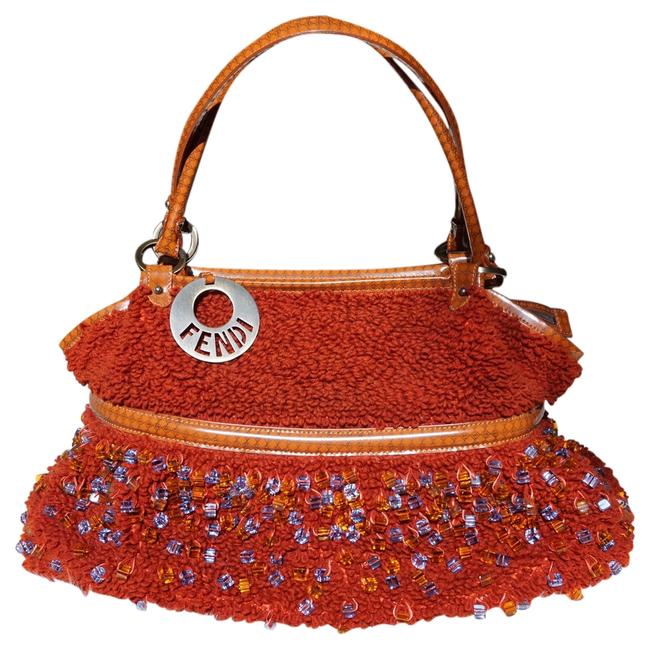 Fendi Large Crystal Chef Tote Limited Edition RustDark Orange Shoulder Bag 