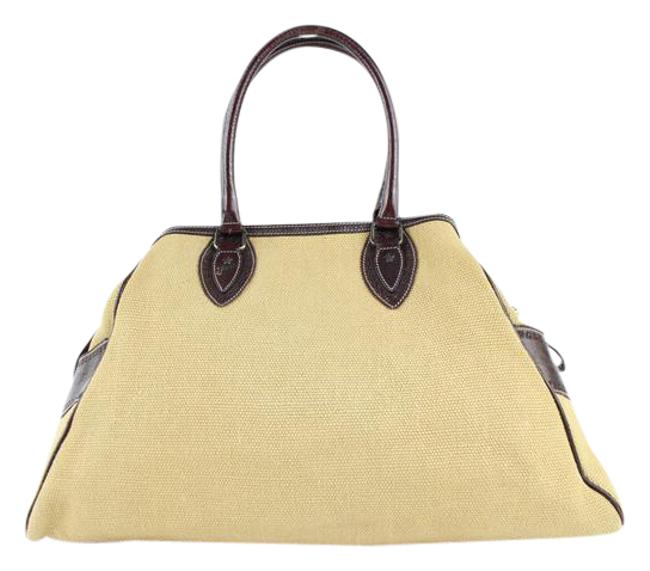 Fendi Large Du Jour 98ft2 Beige Canvas WeekendTravel Bag 