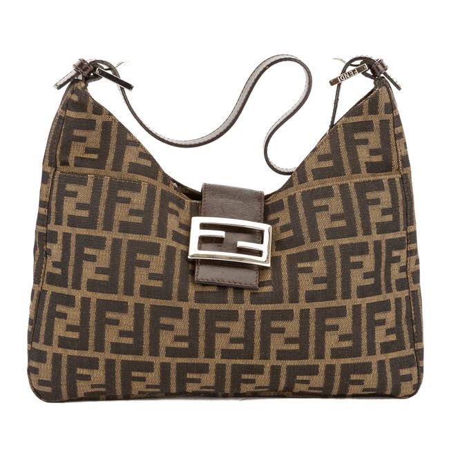 Fendi Bag Leather Zucca Pre Owned Brown Canvas Tote 