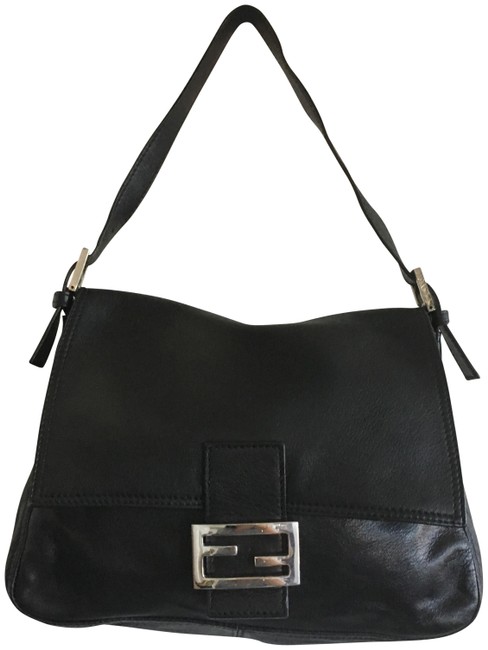 Fendi Mama Forever Black Leather Shoulder Bag 