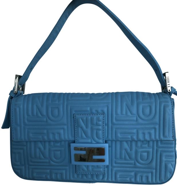 Fendi Light Blue Leather Baguette 